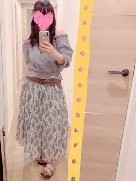 「アイテム（シュシュ、ゴールド系）」を使った、さほさん（レディース・155cm）の夏コーディネート