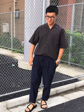 「Scye（サイ）のアイテム（シャツ/ブラウス）」を使った、takaさん（メンズ・171cm）の夏コーディネート