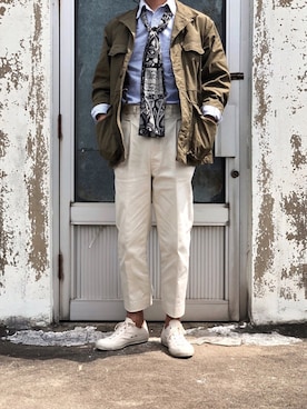 「m47」｜「アイテム（ミリタリージャケット）」を使った、YongMun Leeさん（メンズ・178cm）の夏コーディネート