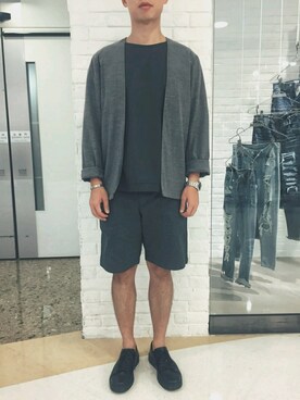 「shorts」｜「アイテム（ジャケット/アウター）」を使った、Samさん（メンズ・175cm）の秋コーディネート