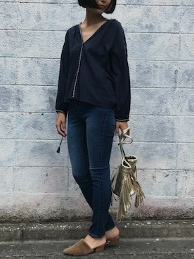 「HASHIBAMI（ハシバミ）のアイテム」を使った、nano・universe lady's webeditorさん（レディース・167cm）の秋コーディネート