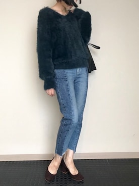 「リメイクデニム」｜「アイテム（トートバッグ）」を使った、nano・universe lady's webeditorさん（レディース・167cm）の秋コーディネート