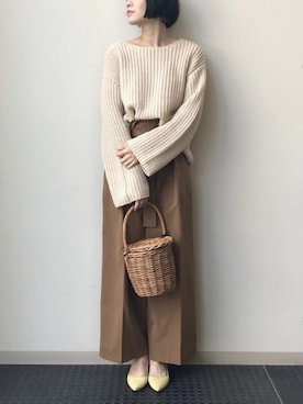 「ボリュームニット」｜「アイテム（パンプス）」を使った、nano・universe lady's webeditorさん（レディース・167cm）の秋コーディネート
