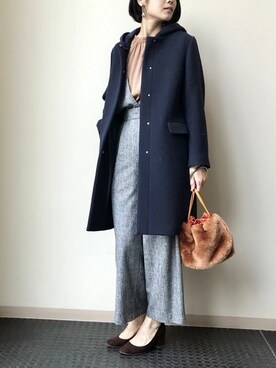 「ムートン」｜「アイテム（サロペット/オーバーオール）」を使った、nano・universe lady's webeditorさん（レディース・167cm）の秋コーディネート