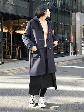 「NANO universe（ナノユニバース）のアイテム（ダッフルコート）」を使った、nano・universe lady's webeditorさん（レディース・167cm）の秋コーディネート