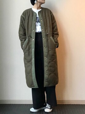 「ウエストイン」｜「アイテム（その他アウター）」を使った、nano・universe lady's webeditorさん（レディース・167cm）の冬コーディネート