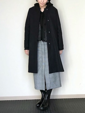 「アイテム（その他アウター、ブルー系）」を使った、nano・universe lady's webeditorさん（レディース・167cm）の冬コーディネート