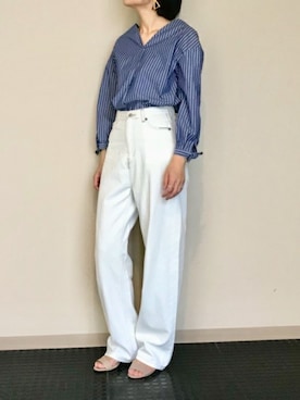 「スキッパーシャツ」｜nano・universe lady's webeditorさん（レディース・167cm）の冬コーディネート