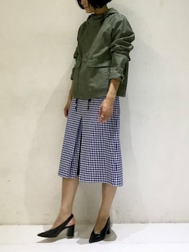 「カーキアウター」｜nano・universe lady's webeditorさん（レディース・167cm）の冬コーディネート