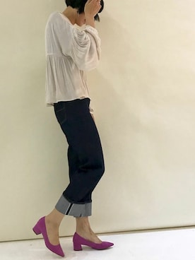 「ギャザーブラウス」｜nano・universe lady's webeditorさん（レディース・167cm）の春コーディネート