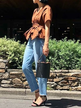 「MARCO BIANCHINI（マルコビアンチーニ）のアイテム（ショルダーバッグ）」を使った、nano・universe lady's webeditorさん（レディース・167cm）の夏コーディネート