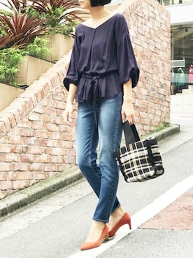 「Lilas Campbell（リラキャンベル）のアイテム」を使った、nano・universe lady's webeditorさん（レディース・167cm）の秋コーディネート