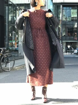 「NANO universe（ナノユニバース）のアイテム（モッズコート）」を使った、nano・universe lady's webeditorさん（レディース・167cm）の秋コーディネート