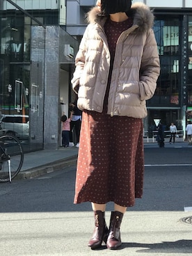 「アイテム（ワンピース/ドレス、レッド系）」を使った、nano・universe lady's webeditorさん（レディース・167cm）の秋コーディネート