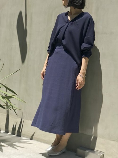 ナノユニバース　18SSカットジョーゼットスキッパーブラウス[LSHP98472] NANO universe（ナノユニバース）の「WEB限定カットジョーゼット