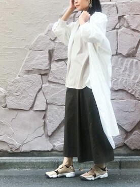 「NANO universe（ナノユニバース）のアイテム（シャツワンピース）」を使った、nano・universe lady's webeditorさん（レディース・167cm）の夏コーディネート