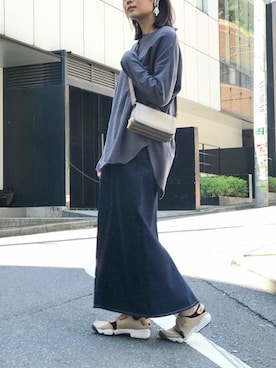 「NANO universe（ナノユニバース）のアイテム（ショルダーバッグ）」を使った、nano・universe lady's webeditorさん（レディース・167cm）の夏コーディネート