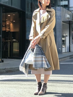 「NANO universe（ナノユニバース）のアイテム（トレンチコート）」を使った、nano・universe lady's webeditorさん（レディース・167cm）の冬コーディネート