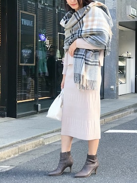 「ニットアップ」｜「アイテム（ブーツ）」を使った、nano・universe lady's webeditorさん（レディース・167cm）の冬コーディネート