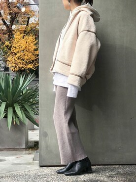 「NANO universe（ナノユニバース）のアイテム（ブルゾン）」を使った、nano・universe lady's webeditorさん（レディース・167cm）の冬コーディネート