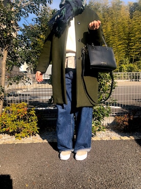 「unfil」｜「アイテム（スリッポン）」を使った、popoさん（レディース・159cm）の冬コーディネート