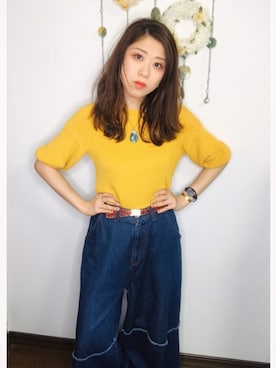 「courreges」｜Yukiko Kajiさん（レディース・156cm）の夏コーディネート
