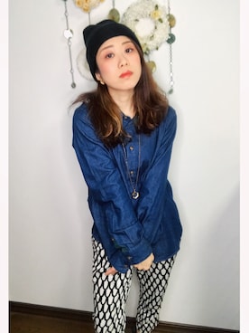 「And A（アンドエー）のアイテム（トップス）」を使った、Yukiko Kajiさん（レディース・156cm）の夏コーディネート