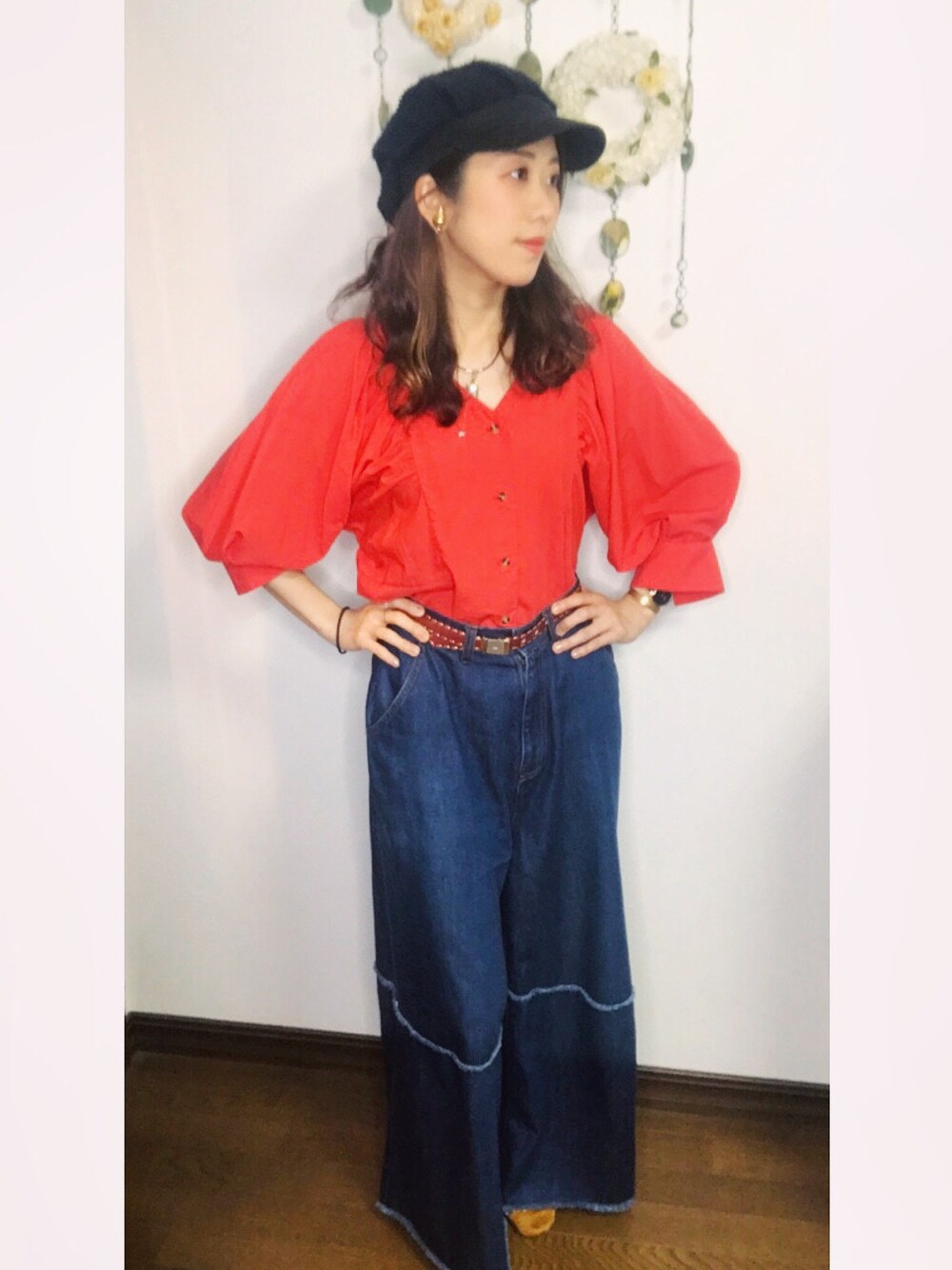 「14+、ROSE BUD、courreges、I am I、カジュアル、オトナカジュアル、シンプル、おしゃれさんと繋がりたい、低身長、デニムコーデ」｜「14+のアイテム（キャップ、ブラック系）」を使った、Yukiko Kajiさん（レディース・156cm）の夏コーディネートの1枚目の写真