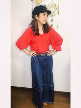 「courreges」｜Yukiko Kajiさん（レディース・156cm）の夏コーディネート