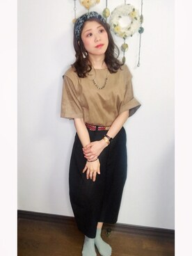 「courreges」｜Yukiko Kajiさん（レディース・156cm）の夏コーディネート