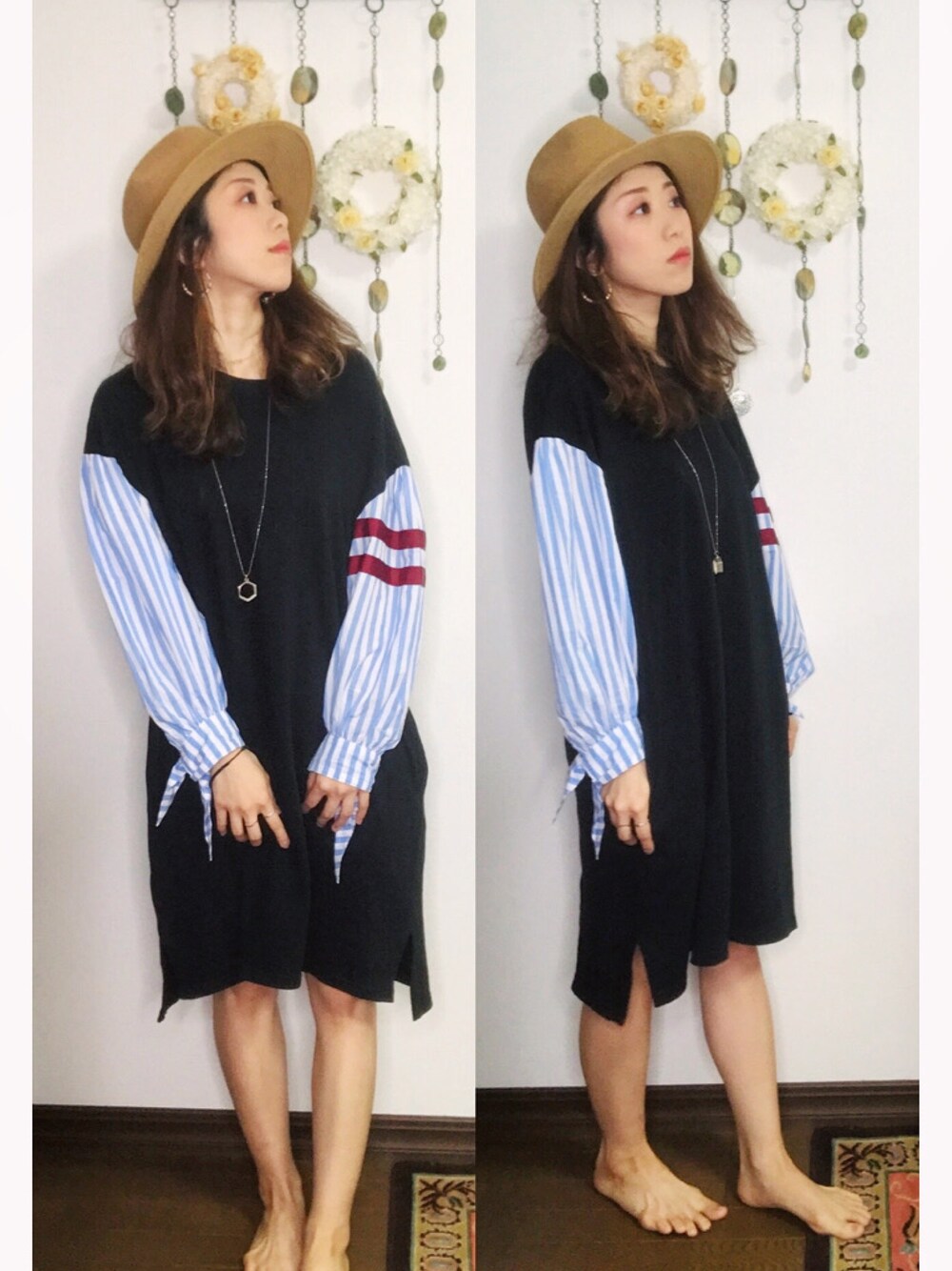 「夏、カジュアル、ラフ、おしゃれさんと繋がりたい、ワンピース、TSUMORI CHISATO、大人カジュアル、いいね、save、フォローお願いします🤑、onepiece、麦わら帽子」｜「TSUMORI CHISATOのアイテム（ワンピース、その他）」を使った、Yukiko Kajiさん（レディース・156cm）の夏コーディネートの1枚目の写真