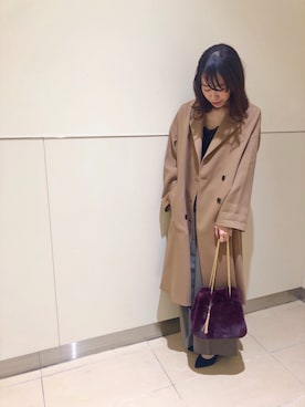 「RODE SKO」｜「アイテム（トレンチコート）」を使った、RODE SKO (ロデスコ)さん（レディース・162cm）の秋コーディネート