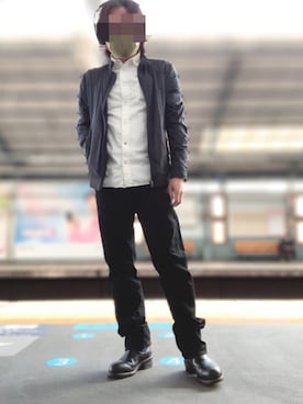 「DIESEL（ディーゼル）のアイテム（ナイロンジャケット）」を使った、nob3nさん（メンズ・170cm）の冬コーディネート