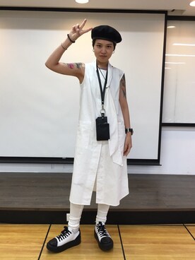 「NU（NANO universe）（ヌー）のアイテム」を使った、Lai Kaziさん（メンズ・162cm）の夏コーディネート