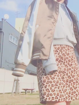 「ショート丈トップス」｜「アイテム（スタジャン）」を使った、まりんさん（レディース・150cm）の春コーディネート