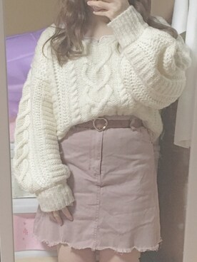 「ハートケーブル」｜🐰ㅤメ ｲ ﾒ ｲㅤ🐰さん（レディース・153cm）の冬コーディネート