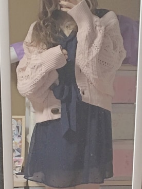 「ネイビー×ピンク」｜「アイテム（ワンピース）」を使った、🐰ㅤメ ｲ ﾒ ｲㅤ🐰さん（レディース・153cm）の春コーディネート