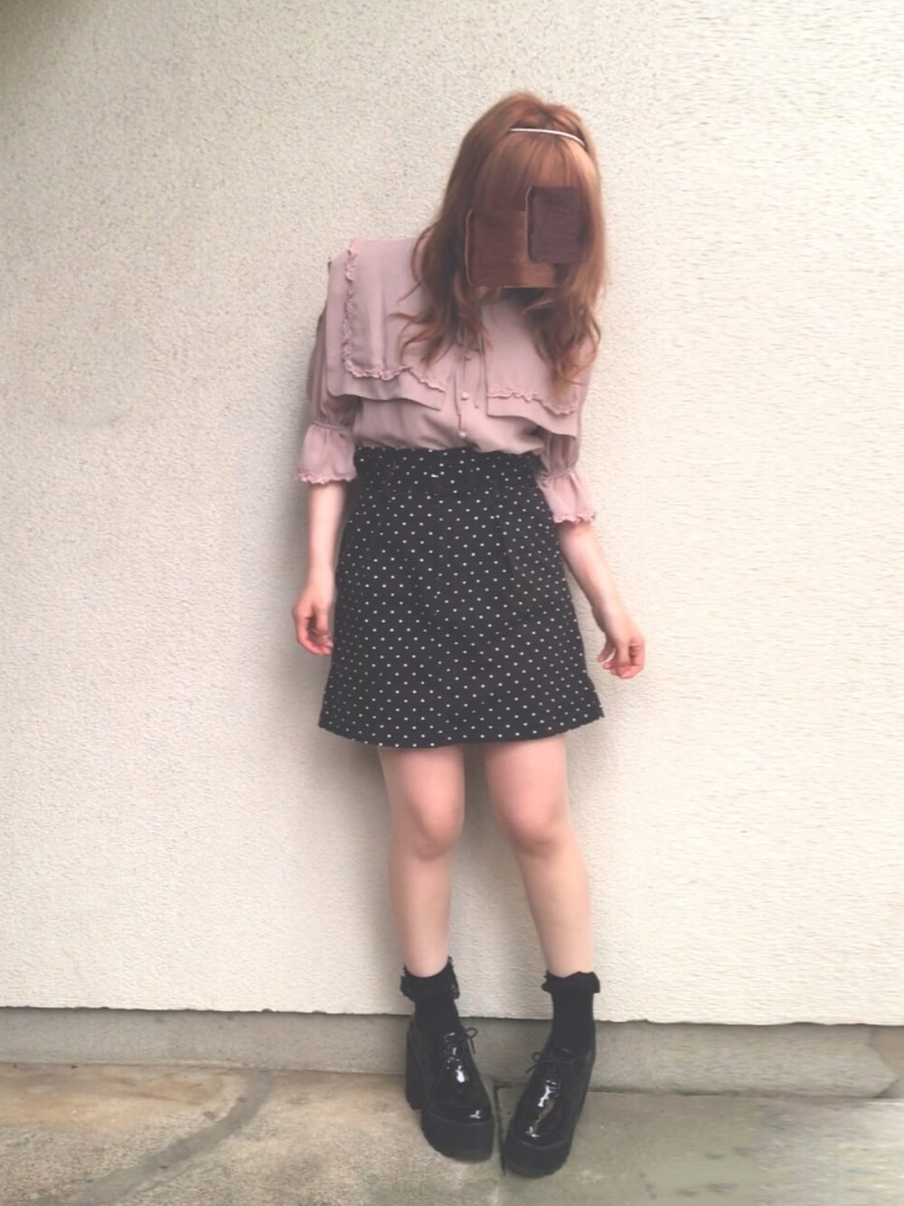 「夏コーデ、おしゃれさんと繋がりたい、いいね、save、フォローお願いします🤑、セーラー、ブラウス、くすみピンク、ドット、甘め、ガーリー、女子コーデ」｜「one after another NICE CLAUPのセーラー衿ブラウス（シャツ/ブラウス、ベージュ系）」を使った、🐰ㅤメ ｲ ﾒ ｲㅤ🐰さん（レディース・153cm）の夏コーディネートの1枚目の写真