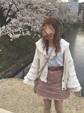 「平成最後のWEARISTAセンバツ」｜「アイテム（スカート）」を使った、🐰ㅤメ ｲ ﾒ ｲㅤ🐰さん（レディース・153cm）の春コーディネート