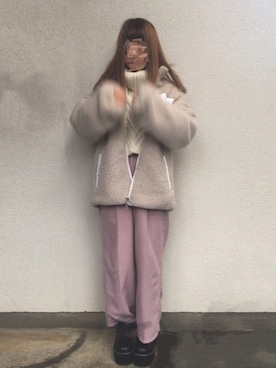 「くすみピンク」｜「アイテム（ブルゾン）」を使った、🐰ㅤメ ｲ ﾒ ｲㅤ🐰さん（レディース・153cm）の冬コーディネート