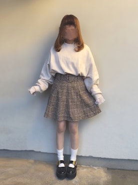 「スーパーオーバーサイズスウェット」｜🐰ㅤメ ｲ ﾒ ｲㅤ🐰さん（レディース・153cm）の春コーディネート
