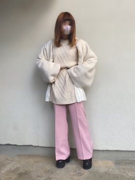 「プリーツ」｜「アイテム（ブルゾン）」を使った、🐰ㅤメ ｲ ﾒ ｲㅤ🐰さん（レディース・153cm）の冬コーディネート