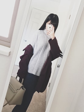 「asos（エイソス）のアイテム（ピーコート）」を使った、8A Scenic Spotさん（レディース・170cm）の冬コーディネート