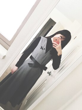 「アイテム（ドレス、グレー系）」を使った、8A Scenic Spotさん（レディース・170cm）の冬コーディネート