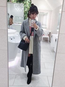 「SHEL’TTER（シェルター）のアイテム（ジャケット/アウター）」を使った、みはるさん（レディース・164cm）の冬コーディネート