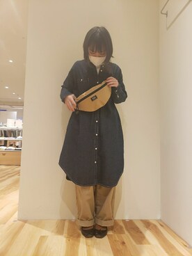 「SM2（エスエムツー）のアイテム（シャツワンピース）」を使った、佐々木さん（レディース・150cm）の春コーディネート