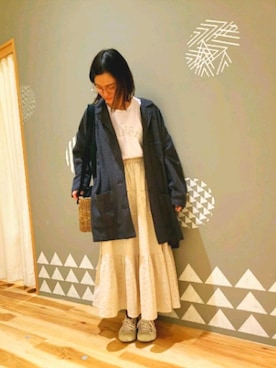 「Samansa Mos2（サマンサ モスモス）のアイテム（テーラードジャケット）」を使った、佐々木さん（レディース・150cm）の春コーディネート