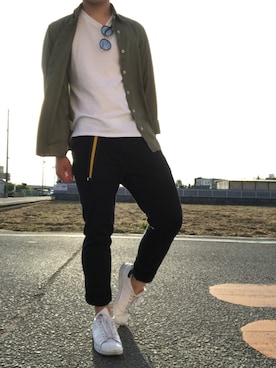 「Blue Standard （ブルースタンダード）のアイテム（トップス）」を使った、ぱんださん（メンズ・169cm）の春コーディネート
