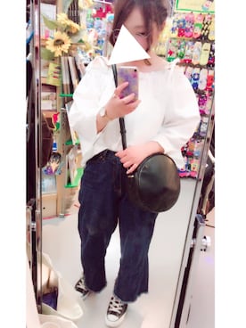 「アイテム（バレッタ/ヘアクリップ、ホワイト系）」を使った、makoooさん（レディース・153cm）の春コーディネート