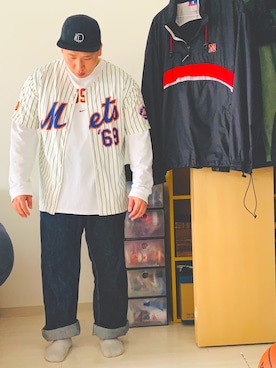 「ASICS（アシックス）のアイテム（帽子）」を使った、tatsuya030910さん（メンズ・169cm）の春コーディネート